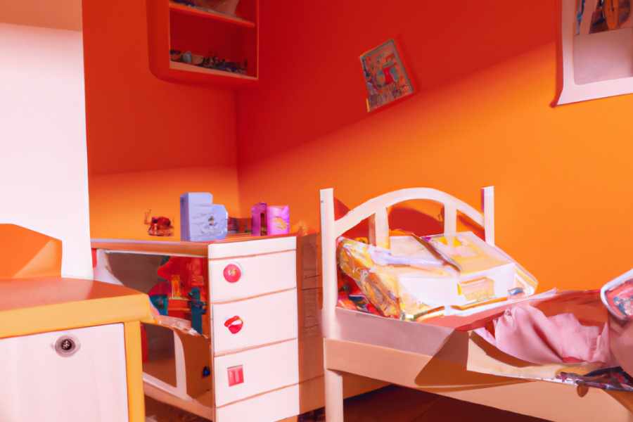 Pintar habitaciones para niños en color naranja 