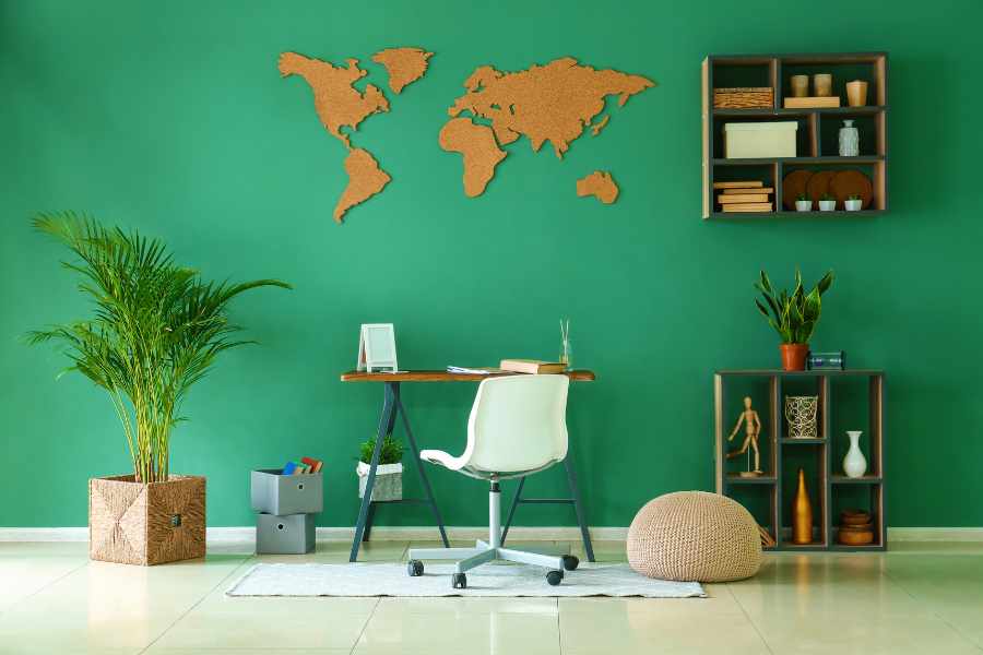 color verd a parets de casa